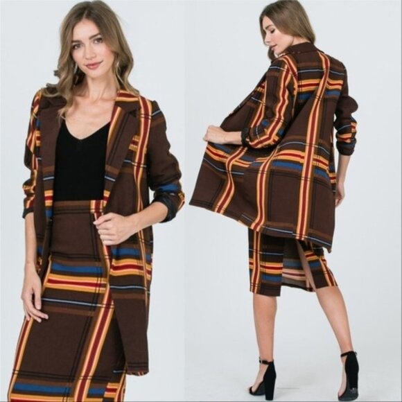 DIANA Plaid Print Coat Blazer - Picture 4 of 4